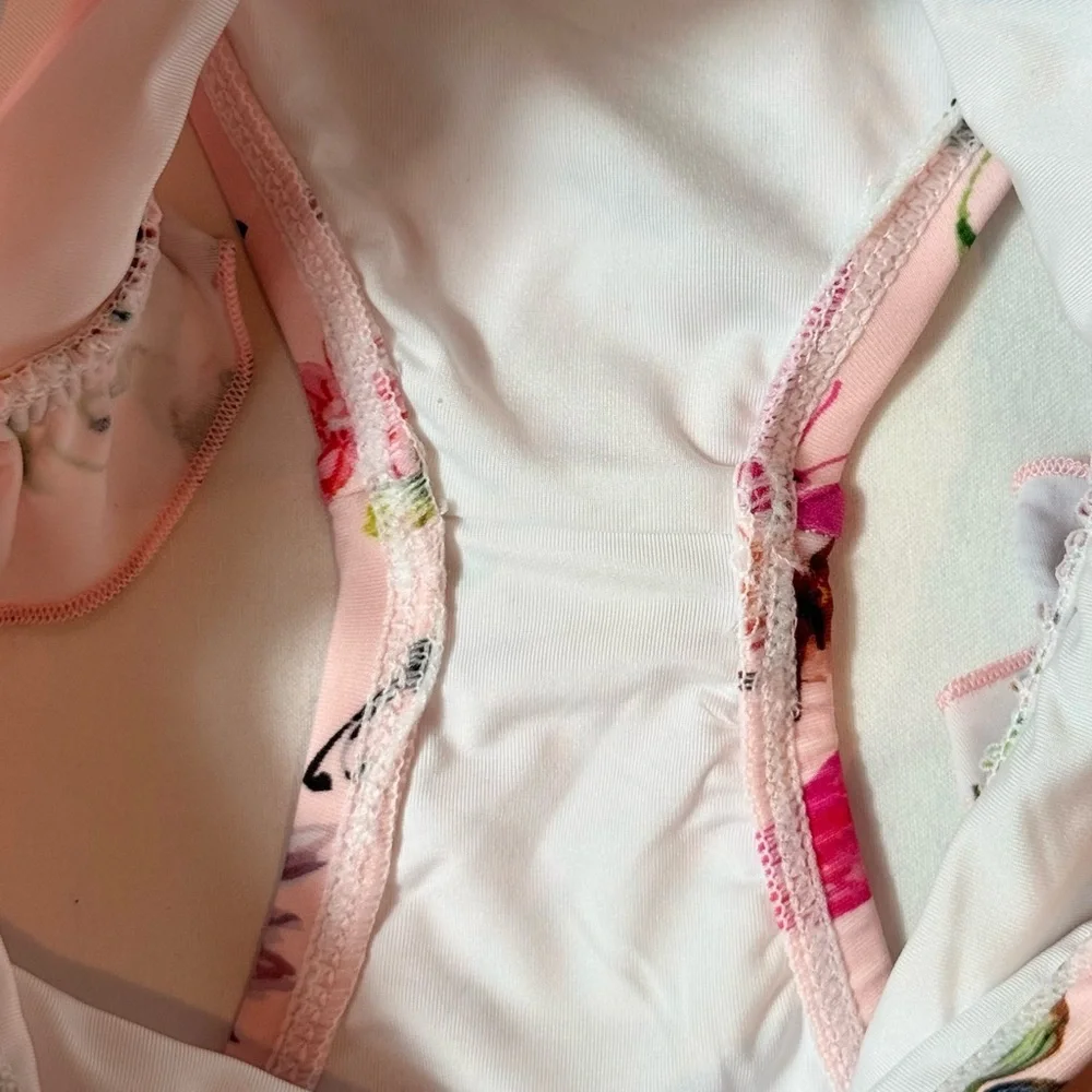 New Posh Peanut Watercolor Butterfly Swim Suit Girls 2T 2-Piece Set Ruffles